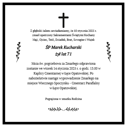 Nekrolog - Marek Kucharski